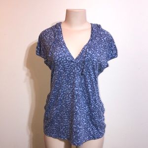 Merona Tribal Print Blue Shirt Sleeve Hooded Tshir